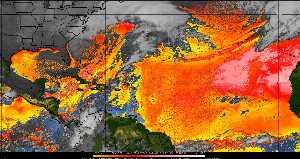 Météo tropicale : Air sec et densité de poussière dans l'air.