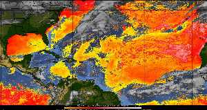 Météo tropicale : Air sec et densité de poussière dans l'air.