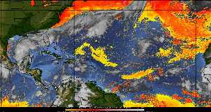 Météo tropicale : Air sec et densité de poussière dans l'air.