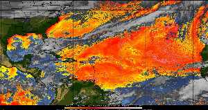 Météo tropicale : Air sec et densité de poussière dans l'air.