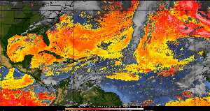 Météo tropicale : Air sec et densité de poussière dans l'air.