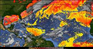 Météo tropicale : Air sec et densité de poussière dans l'air.