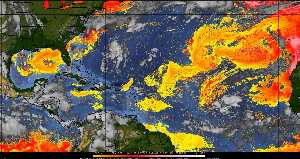 Météo tropicale : Air sec et densité de poussière dans l'air.