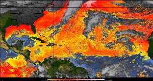 Météo tropicale : Air sec et densité de poussière dans l'air.