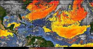 Météo tropicale : Air sec et densité de poussière dans l'air.
