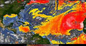 Météo tropicale : Air sec et densité de poussière dans l'air.