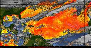 Météo tropicale : Air sec et densité de poussière dans l'air.