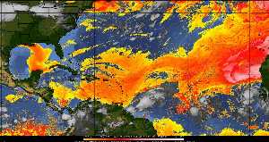 Météo tropicale : Air sec et densité de poussière dans l'air.