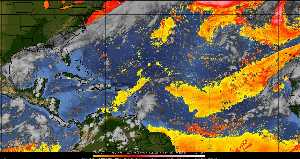 Météo tropicale : Air sec et densité de poussière dans l'air.