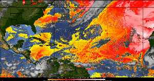 Météo tropicale : Air sec et densité de poussière dans l'air.