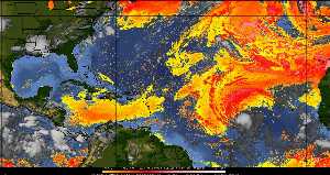 Météo tropicale : Air sec et densité de poussière dans l'air.