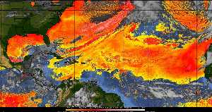 Météo tropicale : Air sec et densité de poussière dans l'air.
