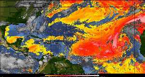 Météo tropicale : Air sec et densité de poussière dans l'air.