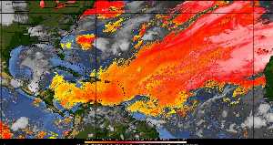 Météo tropicale : Air sec et densité de poussière dans l'air.