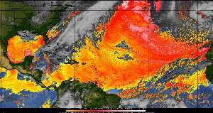 Météo tropicale : Air sec et densité de poussière dans l'air.