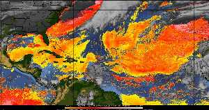 Météo tropicale : Air sec et densité de poussière dans l'air.