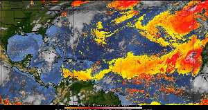 Météo tropicale : Air sec et densité de poussière dans l'air.
