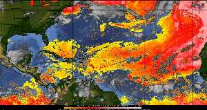 Météo tropicale : Air sec et densité de poussière dans l'air.