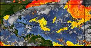 Météo tropicale : Air sec et densité de poussière dans l'air.