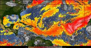 Météo tropicale : Air sec et densité de poussière dans l'air.