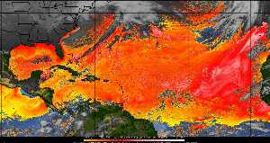 Météo tropicale : Air sec et densité de poussière dans l'air.