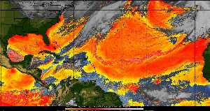 Météo tropicale : Air sec et densité de poussière dans l'air.