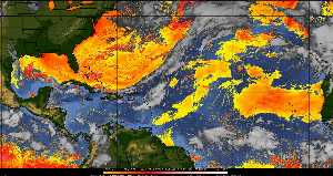 Météo tropicale : Air sec et densité de poussière dans l'air.