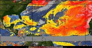 Météo tropicale : Air sec et densité de poussière dans l'air.