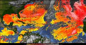 Météo tropicale : Air sec et densité de poussière dans l'air.