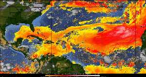 Météo tropicale : Air sec et densité de poussière dans l'air.
