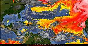 Météo tropicale : Air sec et densité de poussière dans l'air.
