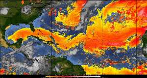 Météo tropicale : Air sec et densité de poussière dans l'air.