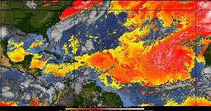 Météo tropicale : Air sec et densité de poussière dans l'air.