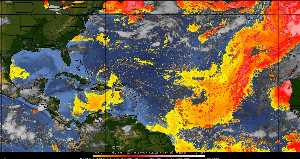 Météo tropicale : Air sec et densité de poussière dans l'air.