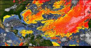 Météo tropicale : Air sec et densité de poussière dans l'air.