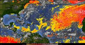 Météo tropicale : Air sec et densité de poussière dans l'air.