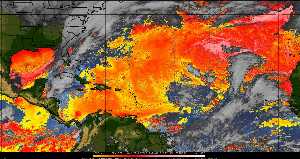 Météo tropicale : Air sec et densité de poussière dans l'air.