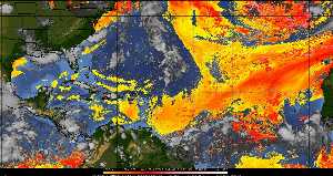 Météo tropicale : Air sec et densité de poussière dans l'air.