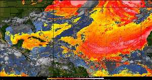 Météo tropicale : Air sec et densité de poussière dans l'air.