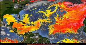 Météo tropicale : Air sec et densité de poussière dans l'air.