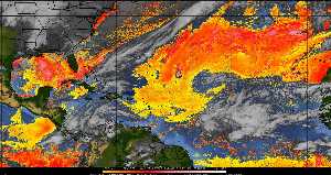 Météo tropicale : Air sec et densité de poussière dans l'air.