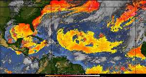 Météo tropicale : Air sec et densité de poussière dans l'air.