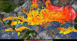 Météo tropicale : Air sec et densité de poussière dans l'air.