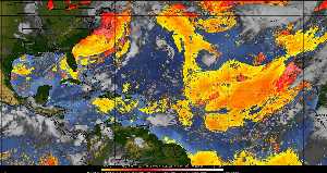 Météo tropicale : Air sec et densité de poussière dans l'air.