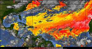 Météo tropicale : Air sec et densité de poussière dans l'air.
