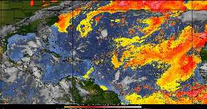 Météo tropicale : Air sec et densité de poussière dans l'air.