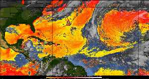 Météo tropicale : Air sec et densité de poussière dans l'air.