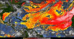 Météo tropicale : Air sec et densité de poussière dans l'air.