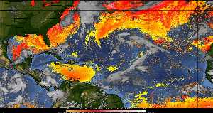 Météo tropicale : Air sec et densité de poussière dans l'air.