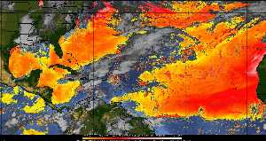 Tropical weather: Dry air and density of dust in the air.